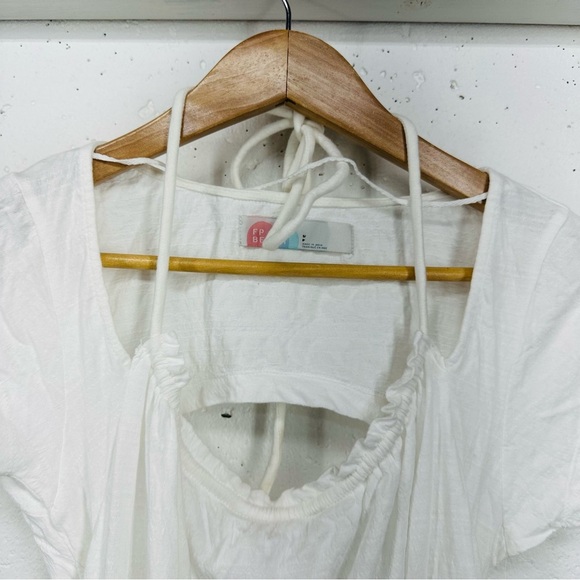 Free People Beach Size Small White Mini Dress Beach Cover Up NEW - Picture 6 of 13